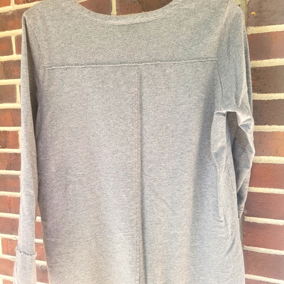 Wild Palms Sweatshirt Gray Seamed Detail Button Hem Weekend Gym Wear S - Picture 6 of 9